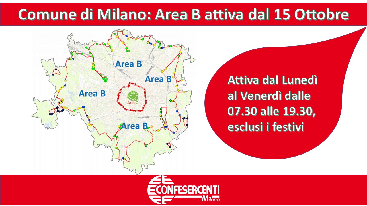 Comune di Milano: Area B attiva dal 15 Ottobre