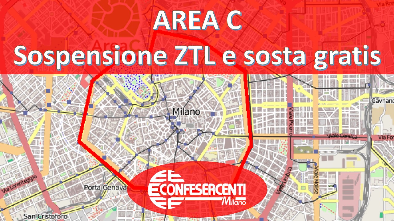 Comune di Milano, Covid-19: Area C e Soste a pagamento sospese