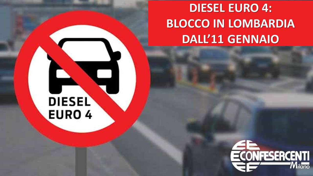 Diesel euro 4: blocco in Lombardia dall’11 Gennaio