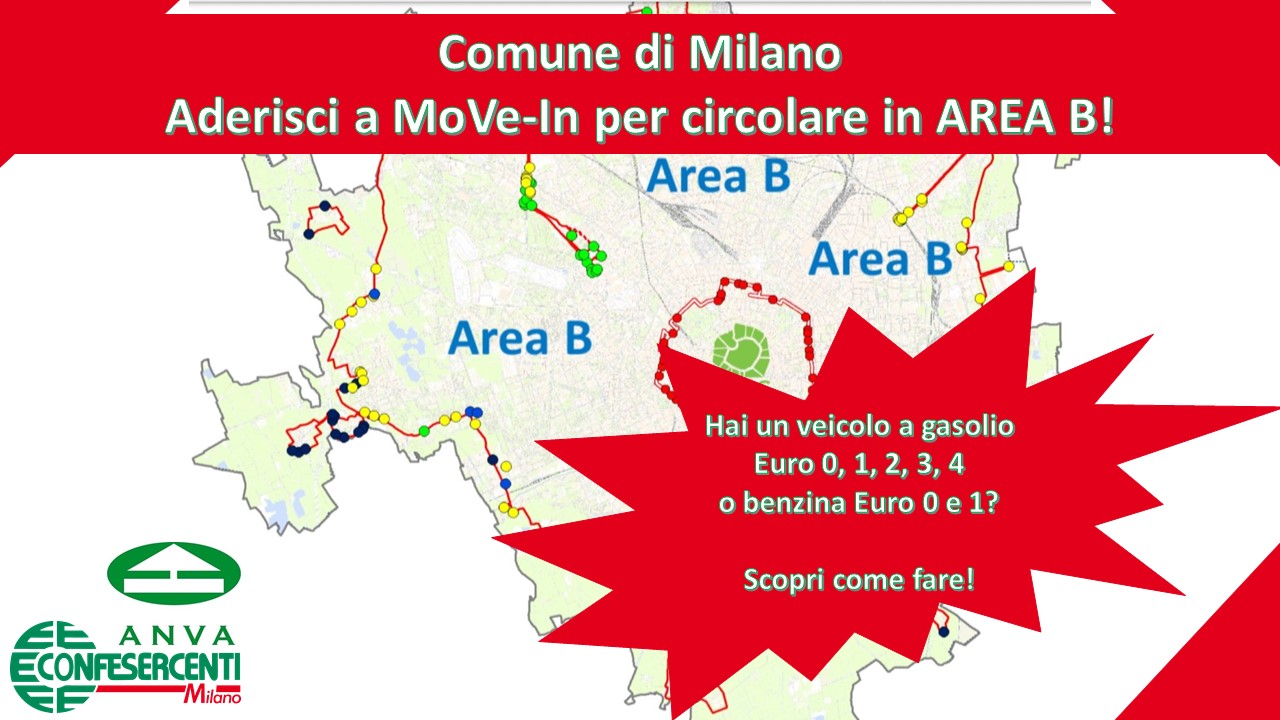 Comune di Milano - aderisci a MoVe-In per circolare in AREA B!