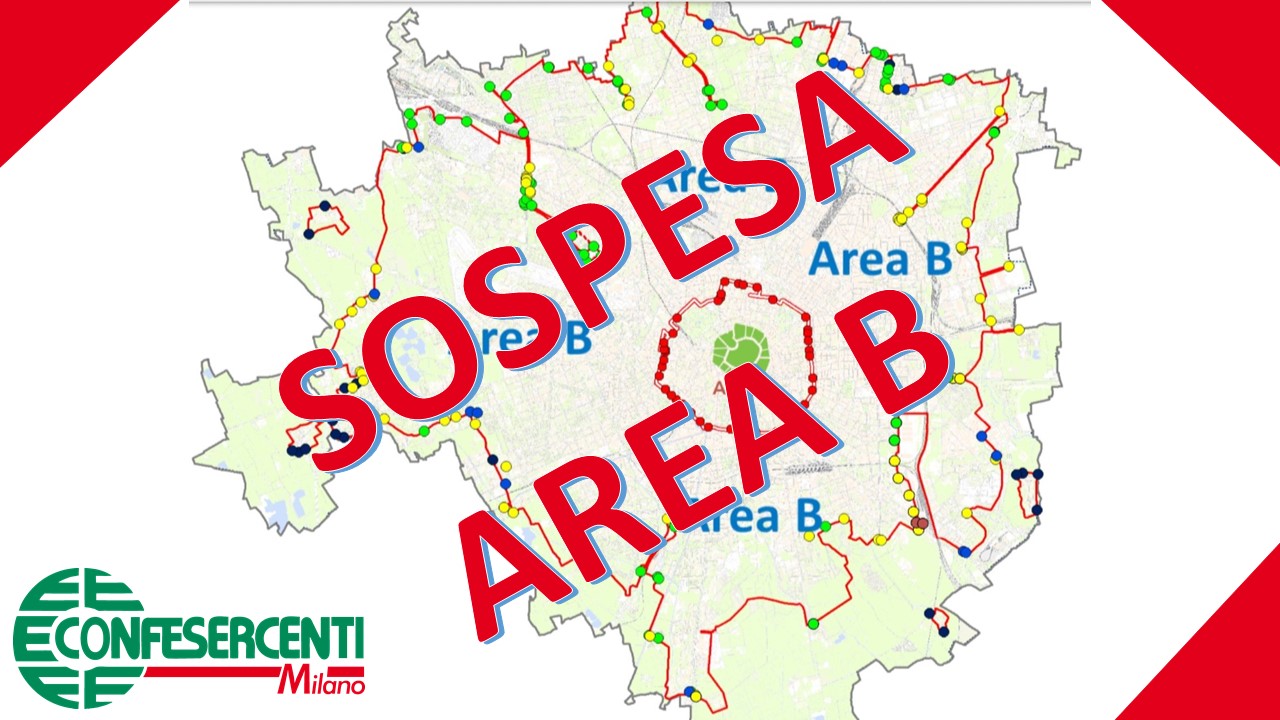 Comune di Milano, Area B sospesa dal 23 Ottobre 2020
