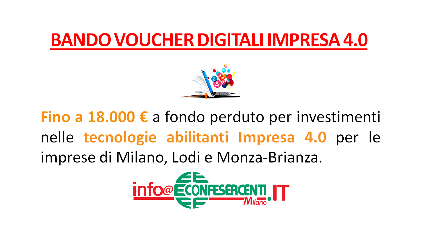 [BANDO CHIUSO] Voucher digitali Impresa 4.0, Bando CCIAA Milano, Lodi, Monza e Brianza