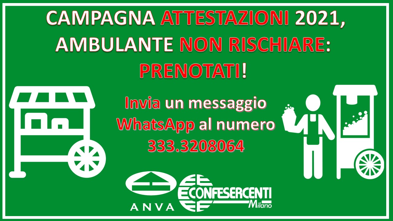 Campagna attestazioni 2021 ANVA-Confesercenti Milano