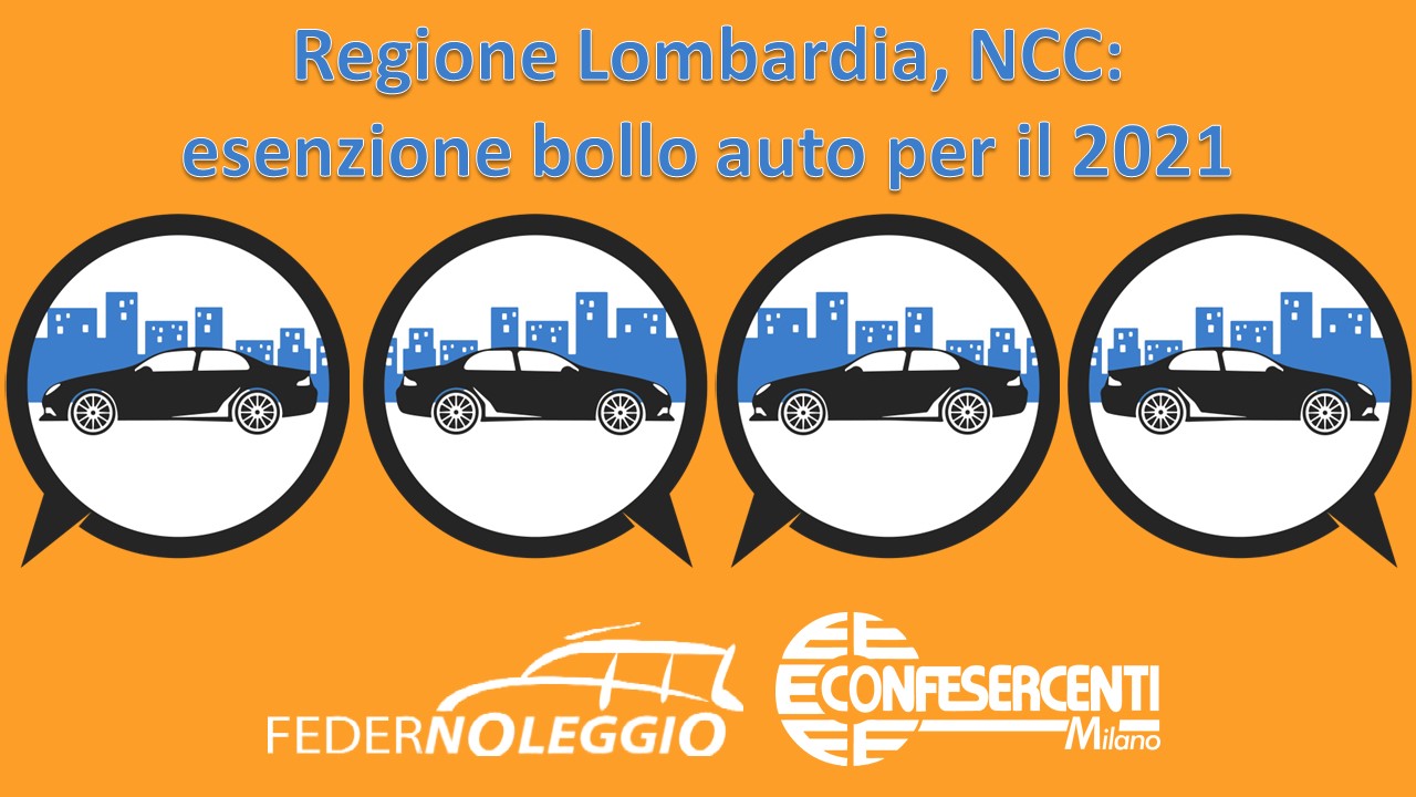 [BANDO CHIUSO] Regione Lombardia, NCC: esenzione bollo auto per il 2021