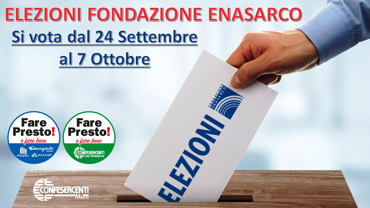 Elezioni ENASARCO, si vota dal 24 Settembre al 7 Ottobre: vieni a votare nella nostra sede!