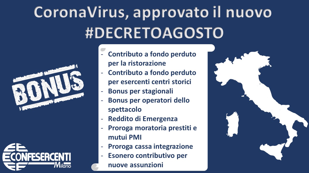CoronaVirus: pubblicato in Gazzetta Ufficiale il "Decreto Agosto"