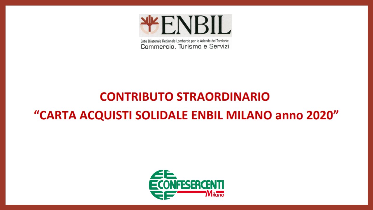 ENBIL Milano: contributo straordinario Carta Acquisti Solidale 2020