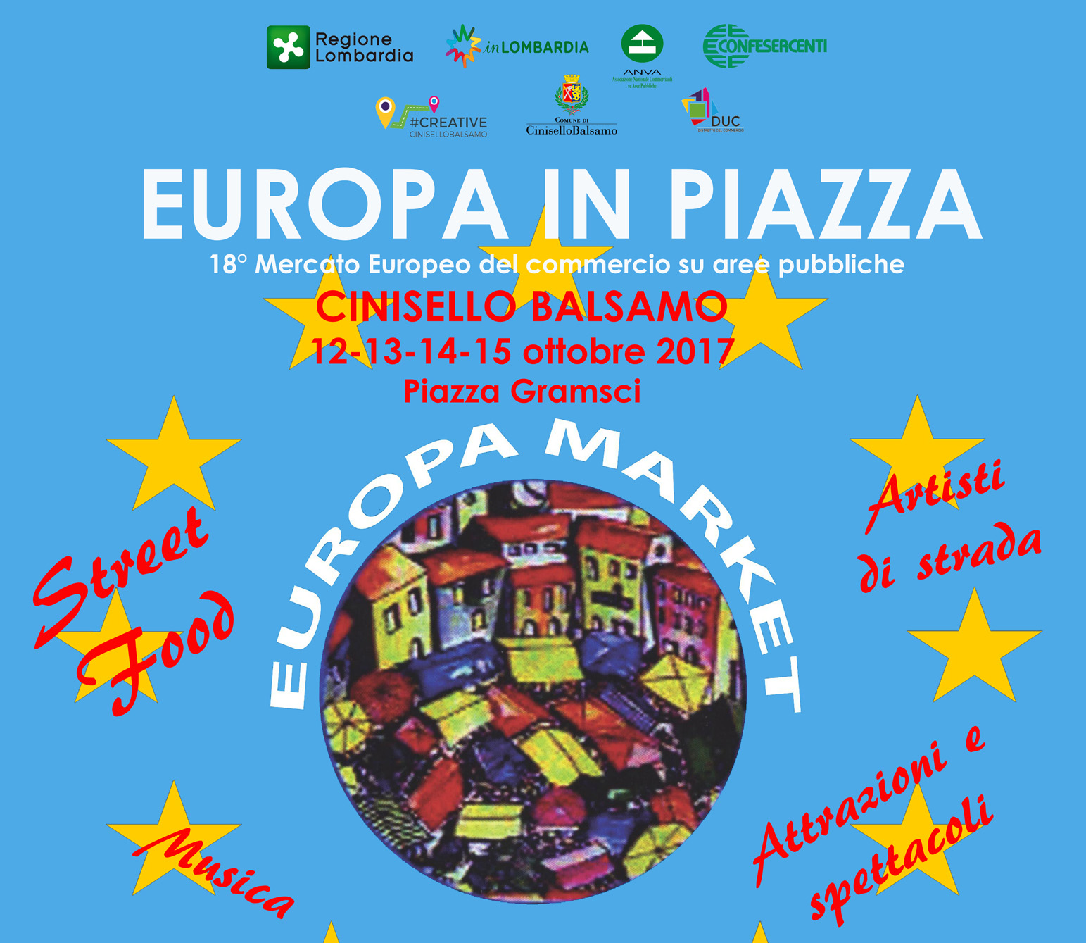 Dal 12 al 15 ottobre torna il Mercato Europeo a Cinisello Balsamo