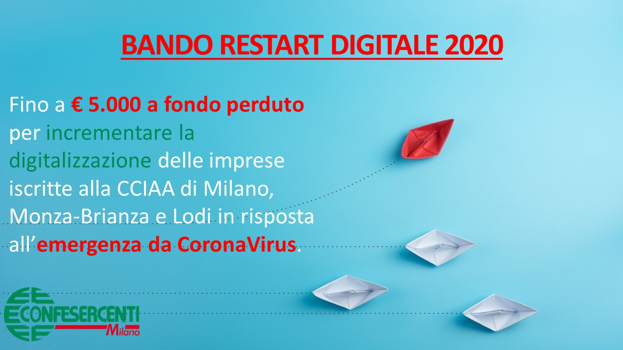 Restart Digitale 2020, CCIAA Milano, Lodi, Monza e Brianza
