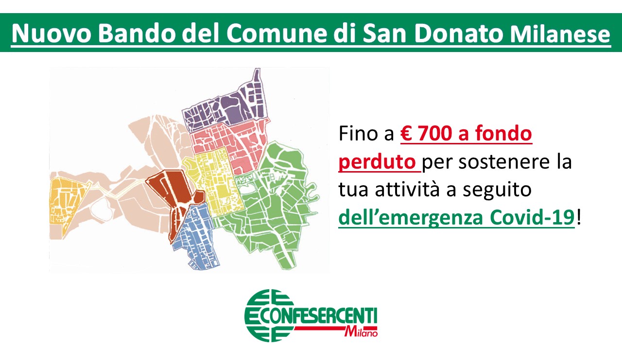 [BANDO CHIUSO] Comune di San Donato Milanese, nuovo bando per contrastare l'emergenza Covid-19