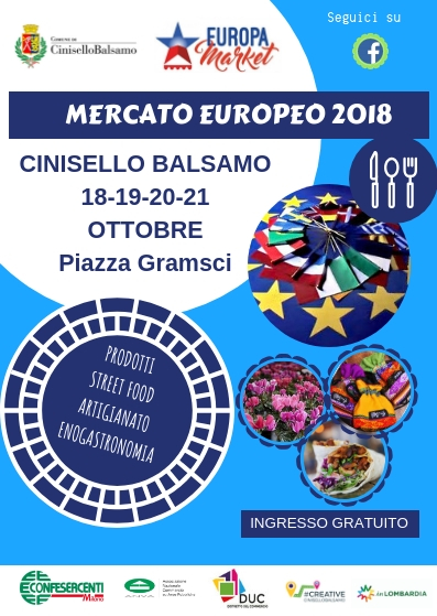 Torna il mercato Europeo a Cinisello Balsamo: 18 - 19 - 20 e 21 ottobre